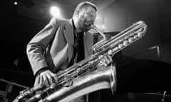 Peter Br tzmann Performs Live In Amsterdam<br>AMSTERDAM, HOLLAND - AUGUST 12: Baritone Sax player Peter Brotzmann performs live on stage at Bimhuis in Amsterdam, Netherlands on August 12 1987 (photo by Frans Schellekens/Redferns)