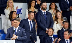 Team Europe captain Padraig Harrington (bottom left) announces Jon Rahm and Sergio García as the opening pair for Friday.