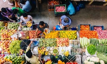 Market Place - Locals trade in fruits at the Panjim Market in Goa's capital. The market is primarily a local affair, with traders selling spices and fresh produce from around Goa.