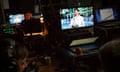 BBC Sports Personality 2016 behind the scenes<br>Andy Murray’s winning speech seen on screens backstage during the BBC Sports Personality 2016 at the Genting Arena on November 18th 2016 in Birmingham (Photo by Tom Jenkins)