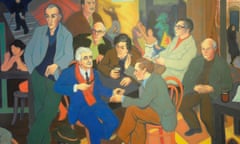 Scotland, Edinburgh, Scottish National Portrait Gallery, 'Poets Pub' by Alexander Moffat 1980.