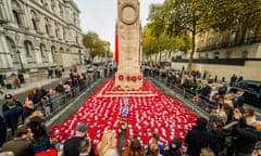 Remembrance Sunday wreaths at the Cenotaph