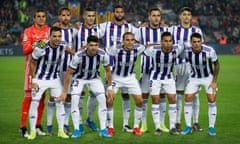 FILE PHOTO: La Liga Santander - FC Barcelona v Real Valladolid<br>FILE PHOTO: Soccer Football - La Liga Santander - FC Barcelona v Real Valladolid - Camp Nou, Barcelona, Spain - October 29, 2019 Real Valladolid players pose for a team group photo before the match REUTERS/Albert Gea/File Photo