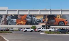a mural painted on the wall of Elizabeth shopping centre