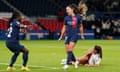 Paris Saint-Germain's Lieke Martens celebrates scoring their side's first goal