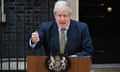 Boris Johnson outside Downing Street after his landslide victory