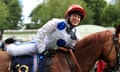 Hayley Turner dismounts on Thanks Be after winning the Sandringham Stakes at Royal Ascot.