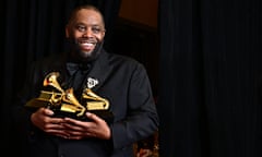 Killer Mike with his Grammys at the awards ceremony in Los Angeles on 4 February.