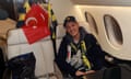 FBL-ENG-TUR-ARSENAL-FENERBAHCE<br>This handout picture taken and released by the Fenerbahce.org on January 18,2021 in Istanbul shows German midfielder Mesut Ozil posing on a privet jet upon his arrival at Ataturk International Airport. - Mesut Ozil confirmed on Sunday that he was leaving Arsenal for Turkish team Fenerbahce after being frozen out for months at the Gunners. (Photo by - / Fenerbahce.org / AFP) / RESTRICTED TO EDITORIAL USE - MANDATORY CREDIT "AFP PHOTO / Fenerbahce.org" - NO MARKETING - NO ADVERTISING CAMPAIGNS - DISTRIBUTED AS A SERVICE TO CLIENTS (Photo by -/Fenerbahce.org/AFP via Getty Images)