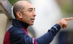 AFC Telford v Aston Villa: Pre-Season Friendly<br>TELFORD, ENGLAND - JULY 16: Roberto Di Matteo the head coach / manager of Aston Villa during the pre-season friendly match between AFC Telford United and Aston Villa at the New Bucks Head Stadium on July 16, 2016 in Telford, England. (Photo by James Baylis - AMA/Getty Images)