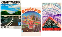 Vintage concert posters for Kraftwerk, Embryo and Brainticket