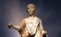 A marble statue of the Roman emperor Nero as a young man, part of the Louvre’s collection