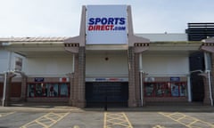 A shuttered Sports Direct store