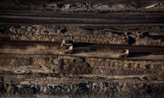 Trucks and machinery along routes within the Suncore Oil Sands site near to Fort McMurray in Northern Alberta.
Bitumen
Oil Sands 
Tar Sands
Canada
Photograph by David Levene
22/4/15
*** FIRST USE INTENDED FOR POTENTIAL EYEWITNESS IN CONJUNCTION WITH SUZY GOLDENBERG 'CARBON BOMB' INTERACTIVE PLANNED FOR MID-MAY 2015***