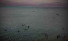 Israelis and tourists enjoy a swim in the Dead Sea near Ein Gedi during Yom Kippur, the Jewish holy day of atonement.