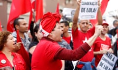 Supporters of former Brazilian President Luiz Inacio Lula da Silva protest against his being convicted on corruption charges, in Sao Paulo, Brazil July 13, 2017. REUTERS/Leonardo Benassatto