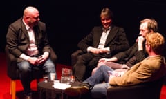 Roger Sargent, Brett Anderson, Mat Osman, and Michael Hann discuss Night Thoughts at a Guardian Live Q&A at the Barbican 20 January 2016.