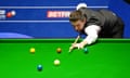 Mark Selby at the table during his quarter-final against Mark Williams
