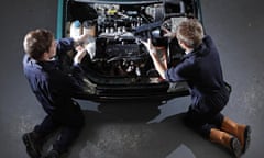 Students on a BTec course in motor vehicle studies at North Lindsey college, Scunthorpe