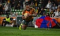 Filipo Daugunu of the Wallabies scores his second try