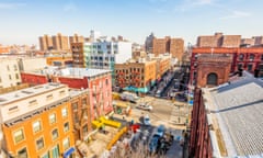 Aerial view of East Harlem.