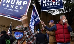 Biden-Harris and Trump-Pence supporters stand together at Vera Minter Park in Abilene, Texas last week. Common ground between two factions of the same nation can feel non-existent.