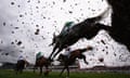 *** BESTPIX *** Aintree Races<br>*** BESTPIX *** LIVERPOOL, ENGLAND - APRIL 06:  Horses jump a fence during the Manifesto Novices' Steeple Chase at Aintree Racecourse on April 6, 2017 in Liverpool, England.  (Photo by Alex Livesey/Getty Images)