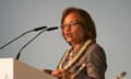 President Hilda Heine, Marshall Islands, delivers a speech during the dedication of the De Brum Meeting Room (Tony De Brum, former climate Ambassador of the Marshall Islands and founder of the High Ambition Coalition) at COP23 in Bonn, Germany 13 November 2017.