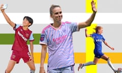 Riko Ueki of West Ham, Vivianne Miedema of Arsenal and Chelsea’s Sjoeke Nüsken