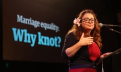 Guardian Live Marriage Equality debate – ‘Why Knot?’<br>Van Badham at the Guardian Live Australian Marriage Equality event at the Giant Dwarf theatre in Redfern Sydney this evening, Thursday 31st March 2016. Photograph by Mike Bowers Guardian Australia.