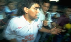 Diego Maradona makes his return to football with Sevilla in 1992