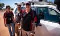 Dr Lloyd Einsiedel, left, Joel Liddle, centre, and Shane Schinke of the Baker Institute in central Australia