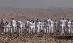 Participants pose nude for art photographer Spencer Tunick in Israel beside the Dead Sea.