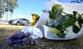 Flowers laid in tribute near the scene of the accident