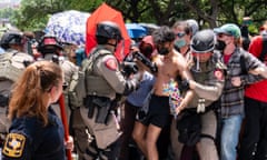 Texas state troopers arrest protester on campus