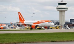 An Easyjet Airbus aircraft at Gatwick airport