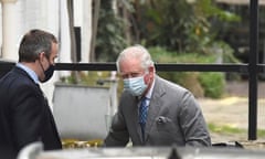 Prince Charles arriving at King Edward VII’s hospital
