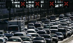 Commuters on the Sydney Harbour Bridge