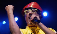 Mark Mothersbaugh performing with Devo at Meltdown festival, London, in 2007.