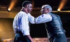 Bluff authoritarian growl … Ashley Zhangazha and Don Warrington in Death of a Salesman.