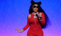 Furious and witty … Nicki Minaj, performing at the 2023 MTV video music awards in September.