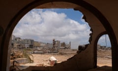 Ruined buildings in the aftermath of the Derna floods