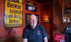 Shaun Collinge sitting inside the Maltings pub.