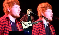 Ed Sheeran performs at Worthy Farm in Somerset during the Glastonbury Festival<br>Ed Sheeran performs on the Pyramid Stage at Worthy Farm in Somerset during the Glastonbury Festival in Britain, June 25, 2017. REUTERS/Dylan Martinez