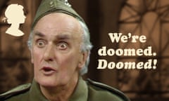 One of the Royal Mail’s new Dad’s Army stamps, featuring Pte Frazer and his catchphrase.