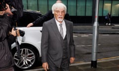 Bernie Ecclestone arriving at Southwark crown court in London on Thursday.