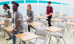 Students leaving classroom