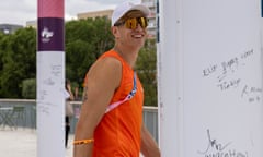 Steven van de Velde of the Netherlands in the Olympic village this week