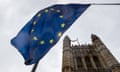 EU flag outside UK parliament