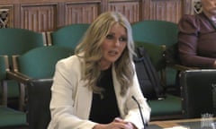 Carol Vorderman, a patron of the campaign group Menopause Mandate, speaking in front of the women and equalities select committee on Wednesday.